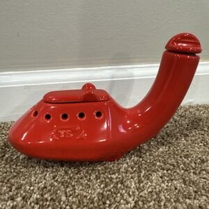 Chicken Stone Ceramic Cavity Roaster Cooker and Infuser ~ Chili Red